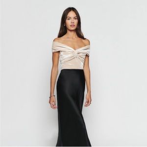 Reformation Ezlynn Top Prosecco Velvet NWT